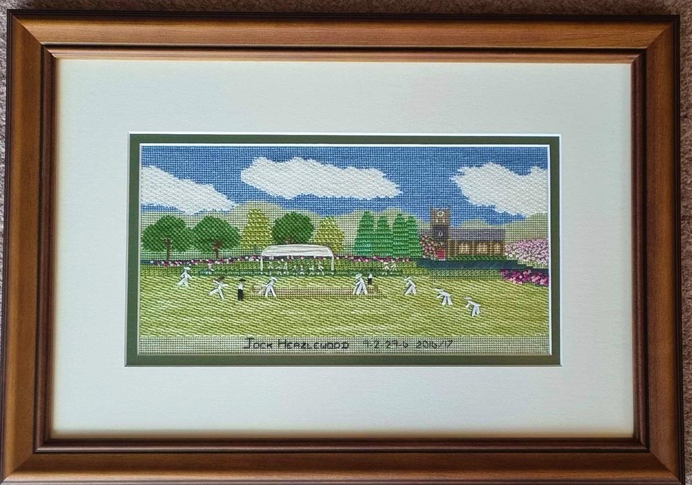 Needlepoint Commissions - Cricket - Framed